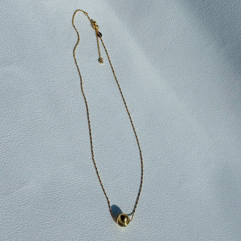 Gold Ball Thread Necklace - 18K Gold Vermeil / Sterling Silver